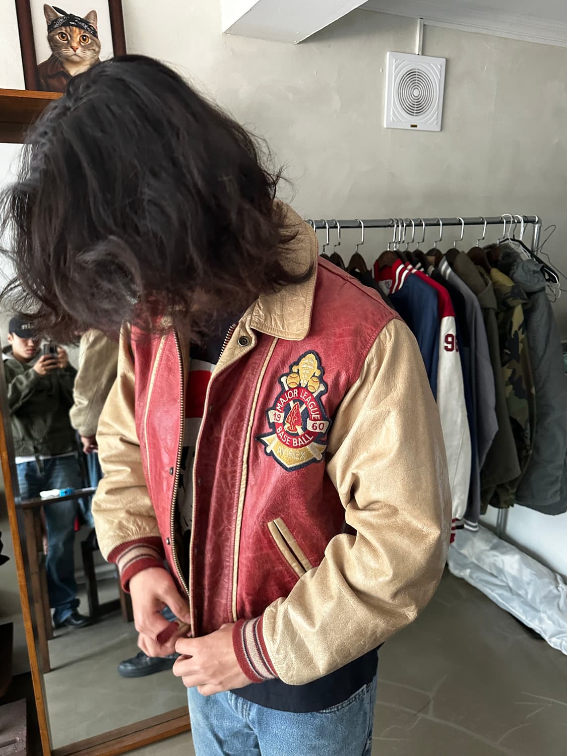 Avirex CHIEF HIGH HAWK 레더 바시티 자켓 상품이미지2