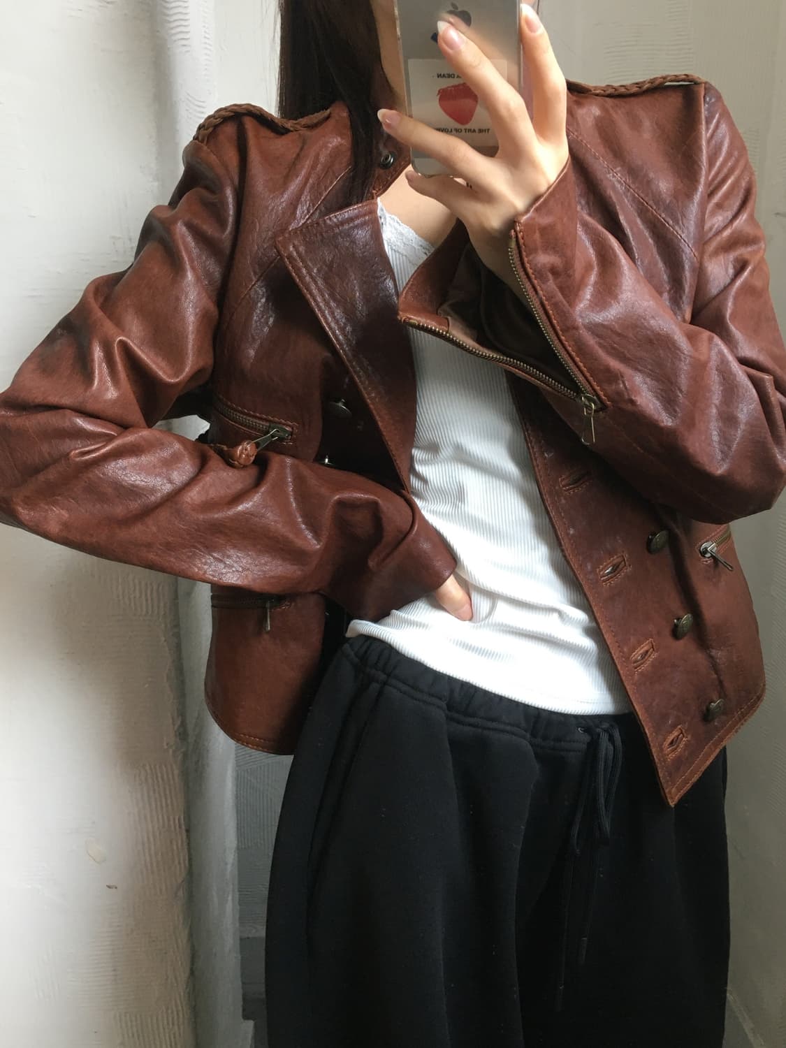 WE ARE REPLAY 위아레플레이 버건디 레더 자켓 상품이미지2