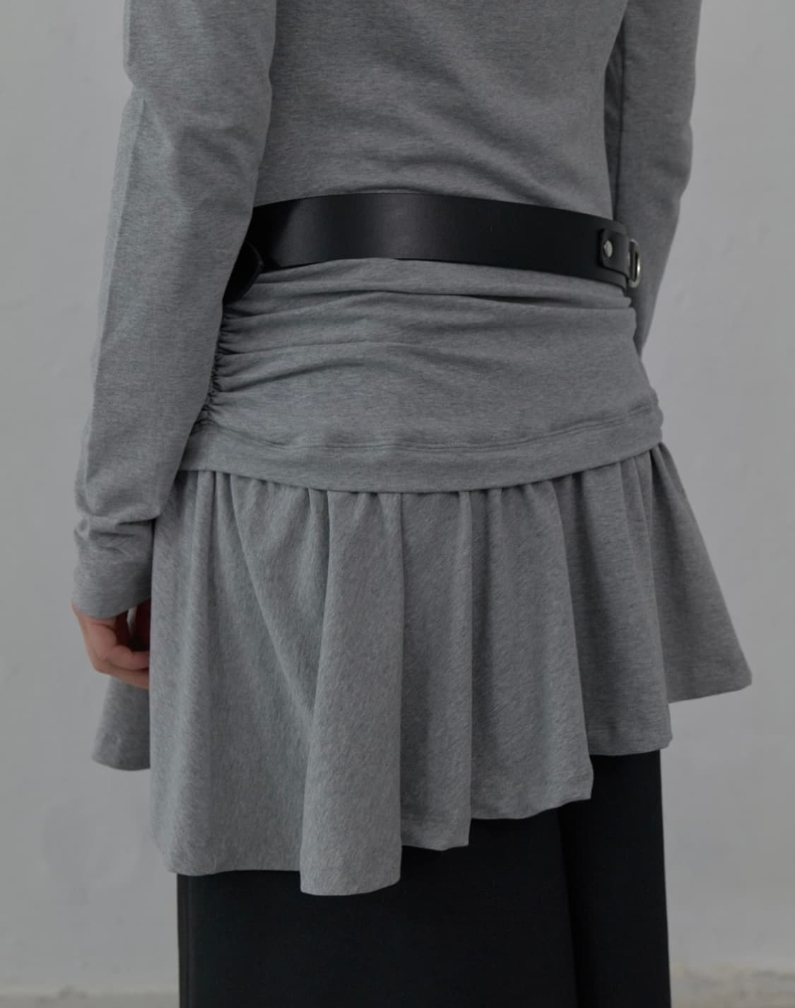 LCDC Hooded jersey dress(melange gray) 상품이미지3