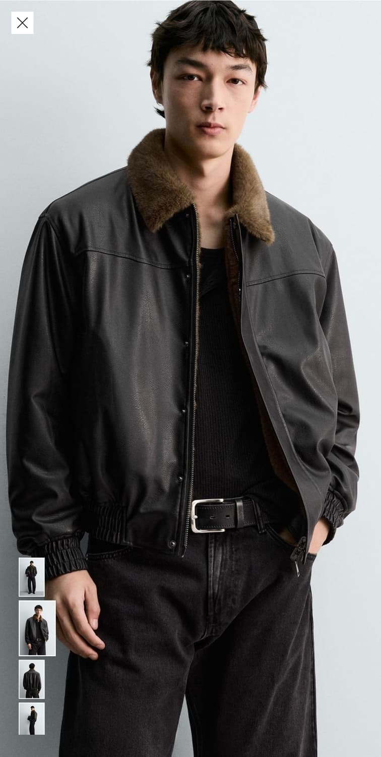 구매) 자라 페이크 레더 리버시블 점퍼 상품이미지1