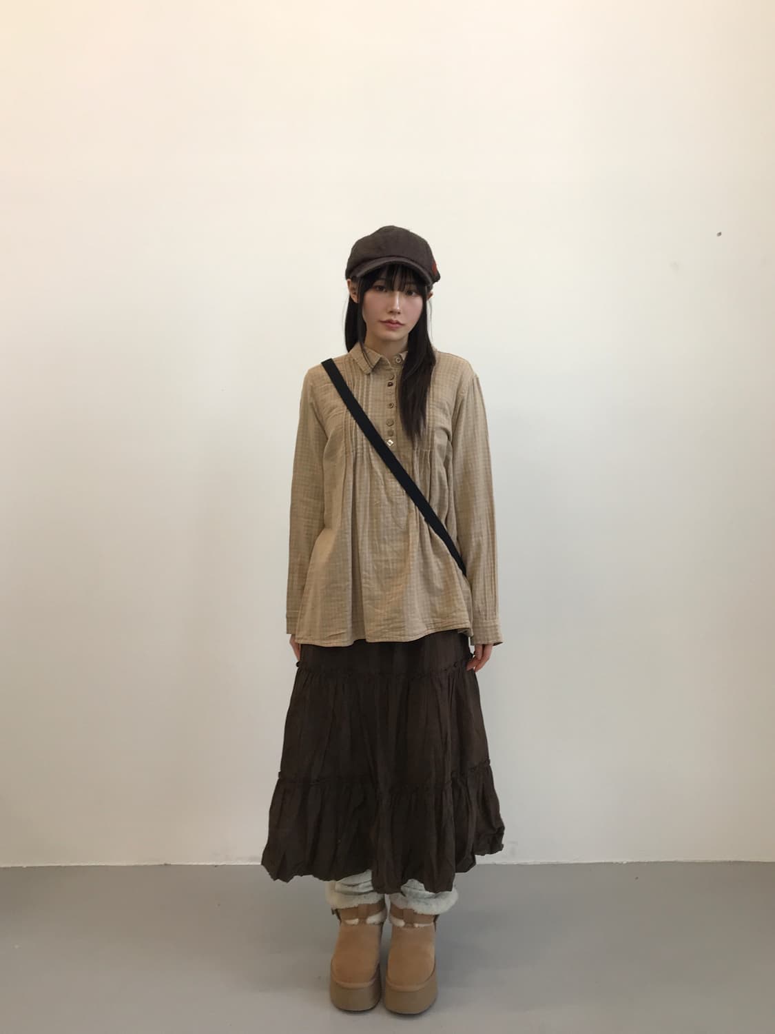 Jpn Kitsch Brown Multi-Button Shirt 상품이미지2