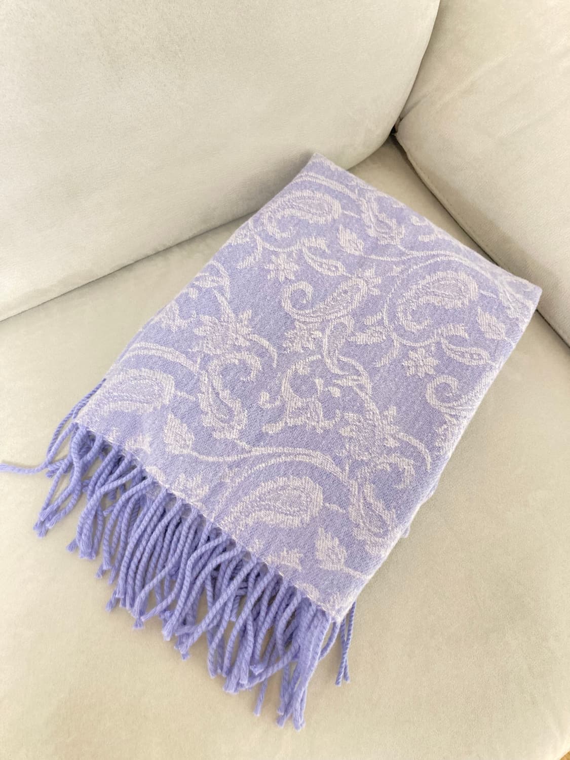 정품) 에트로 페이즐리 울100 무릎담요 겸 숄 라벤더 거의새거 상품이미지9