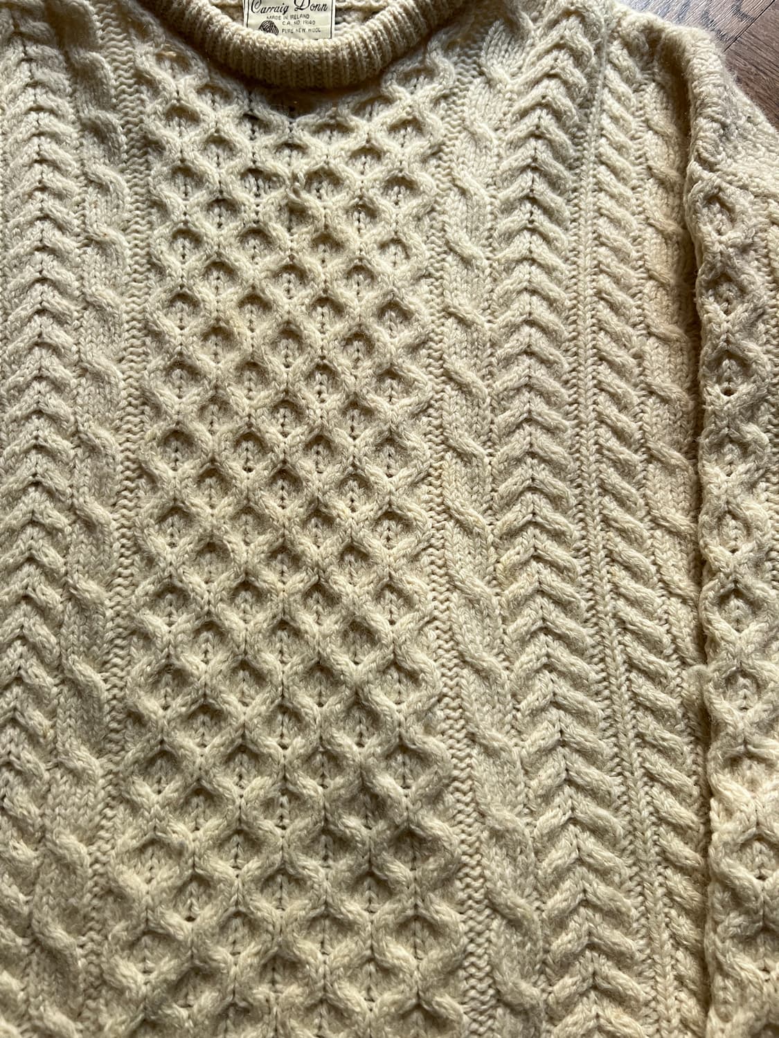 [M]90's 아일랜드제 핸드메이드 아란 피셔맨 스웨터 F5 상품이미지3