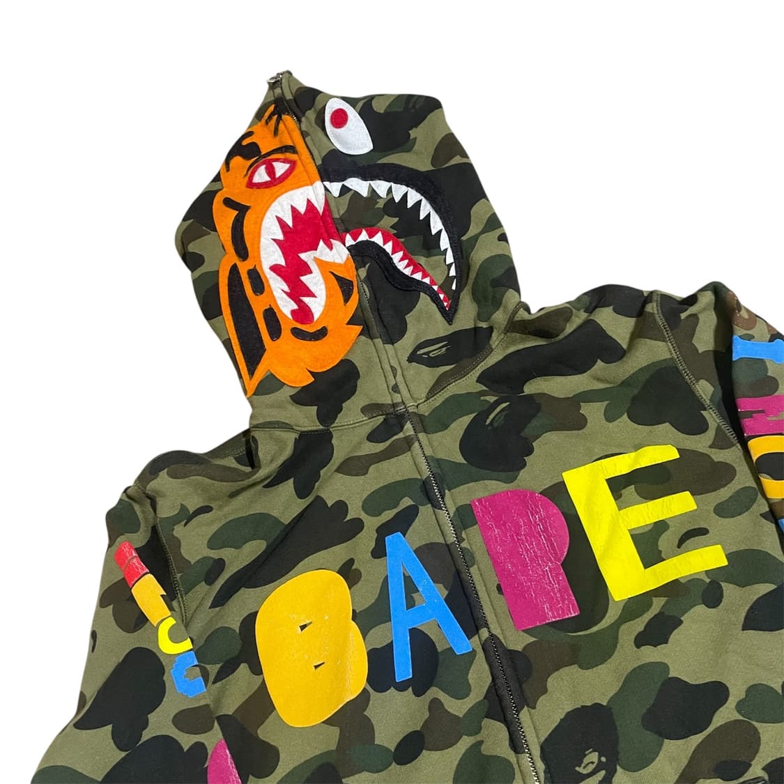 M) 베이프 레디메이드 콜라보 타이거 샤크 후드 집업 상품이미지2