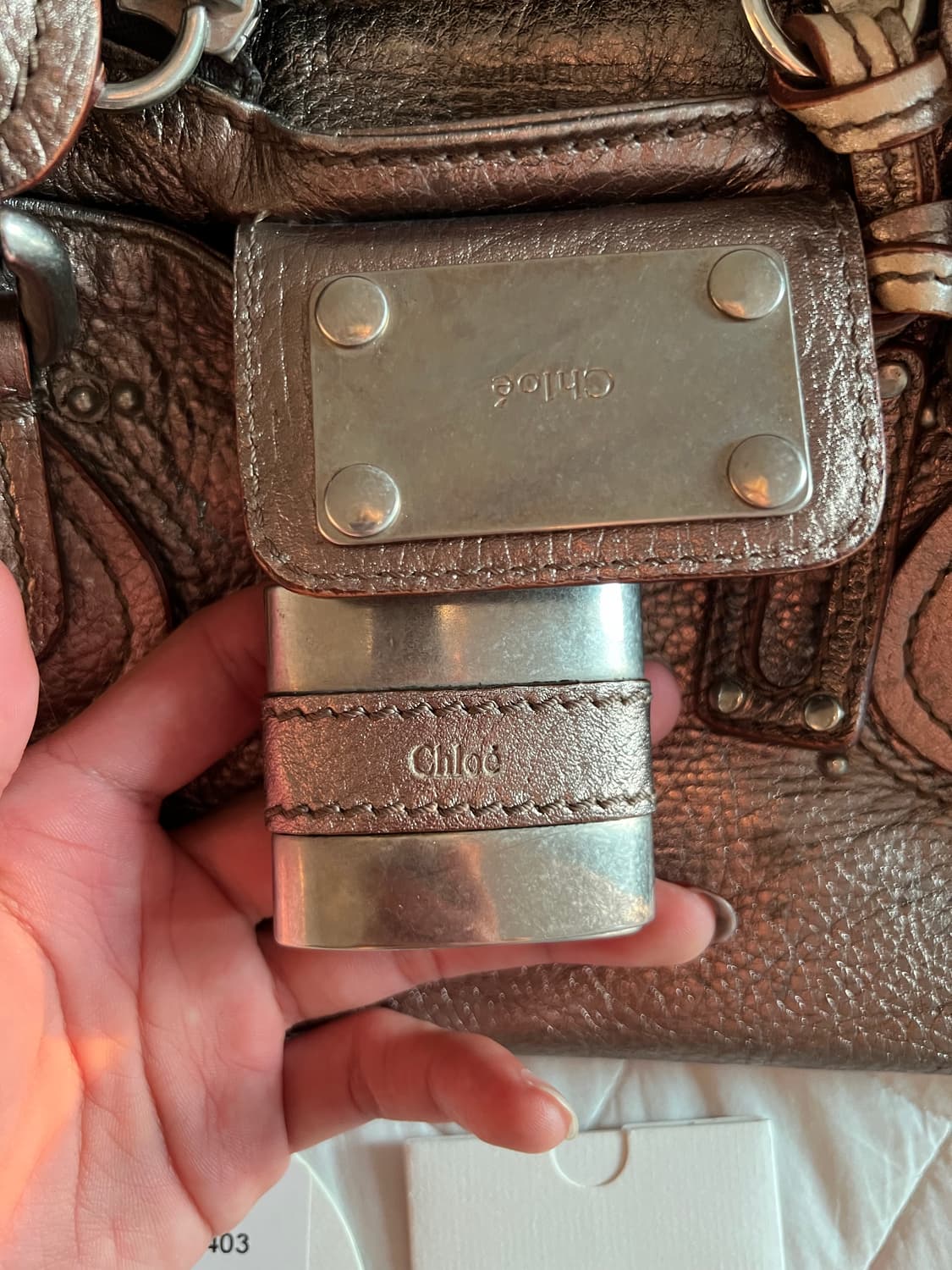 Chloe 실버 브론즈 패딩턴백 상품이미지2
