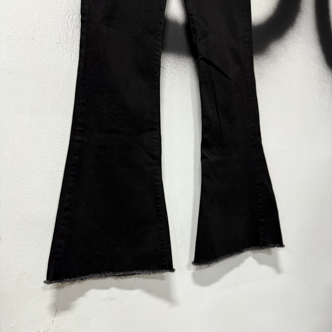 VTG 빈티지 클립 디테일 와이드 부츠컷 흑청 데님 팬츠 상품이미지4