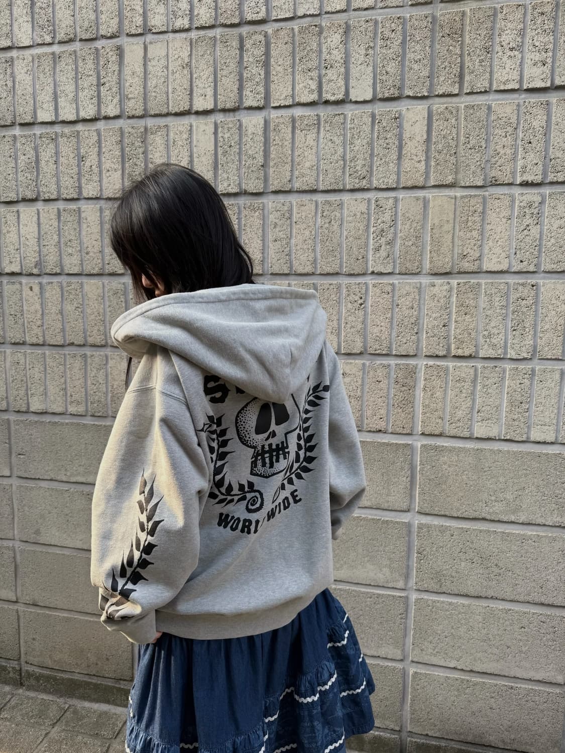 스투시 스컬 로고 디테일 후드집업 상품이미지5