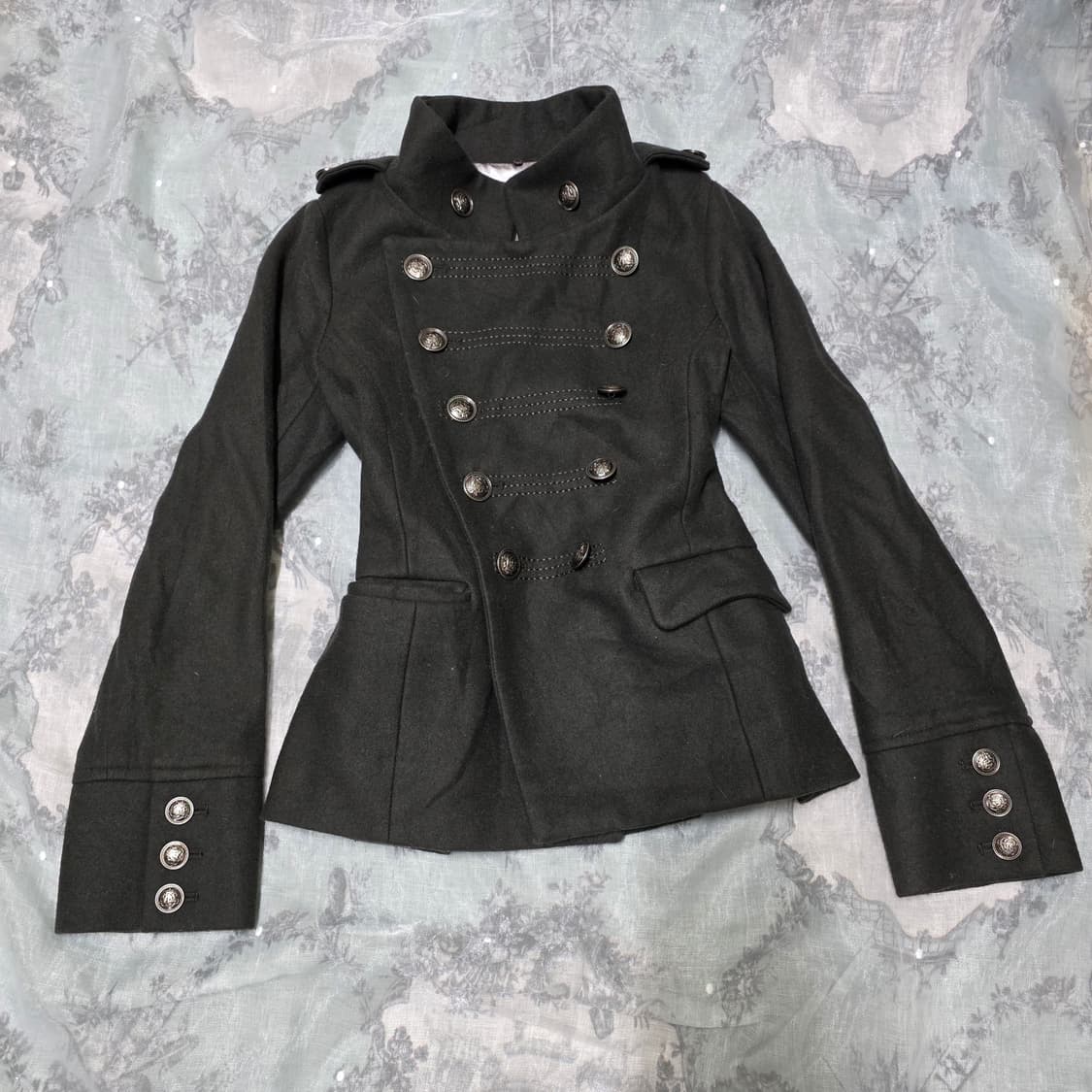 빈티지 나폴레옹 하이넥 모직 자켓 y2k 공겜여주 고스 펑크 상품이미지1