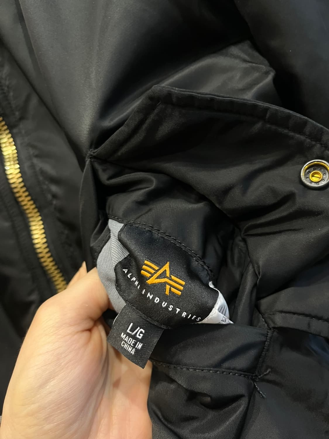 알파인더스트리 MA-1 플라이트 자켓 블랙 L 상품이미지5