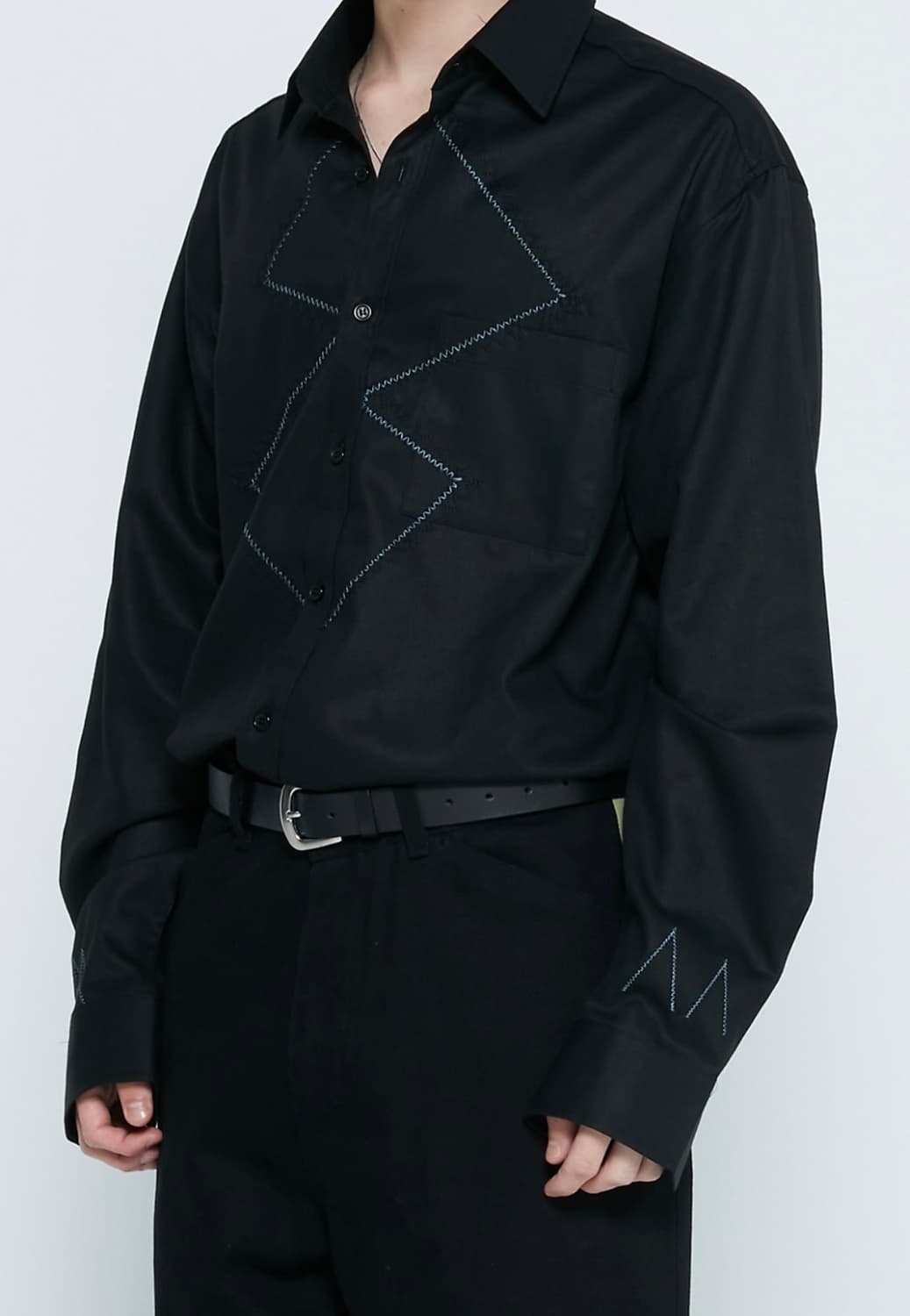 [m] 플라스틱 프로덕트 지그재그 셔츠 (ECRU) 상품이미지5