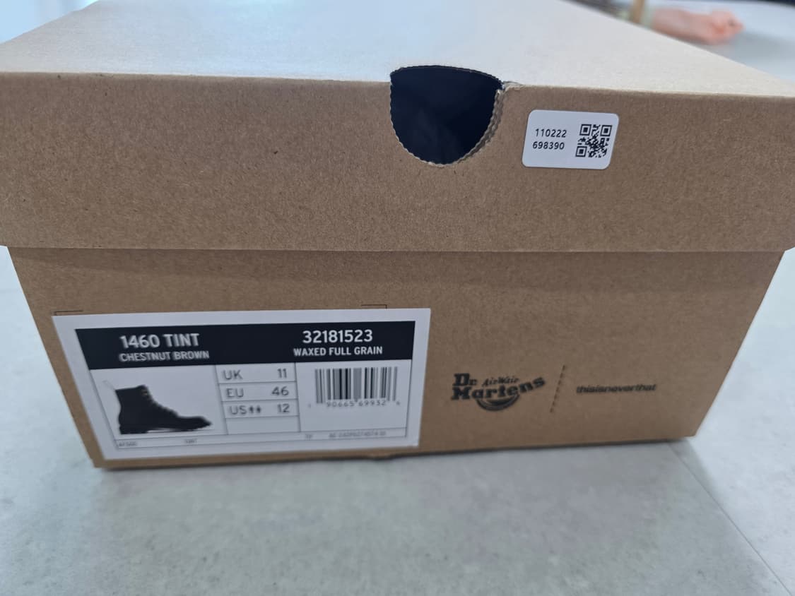 [새상품]닥터마틴 x 디스이즈네버댓 1460 왁스드 풀 그레인 브라운 상품이미지3