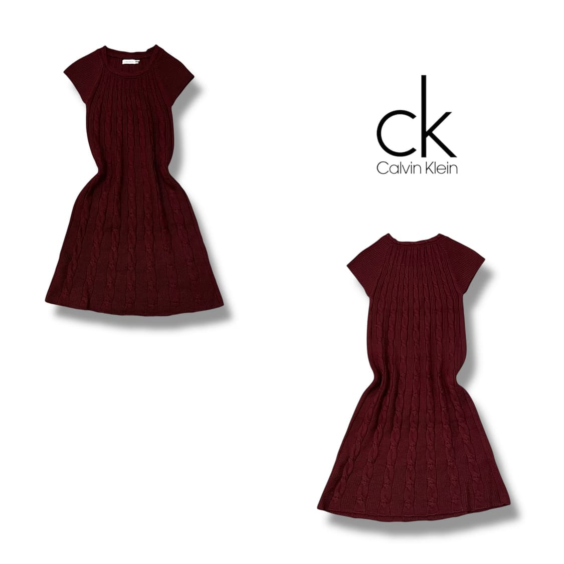  캘빈클라인 꽈배기 하프 니트원피스 y13876 상품이미지1
