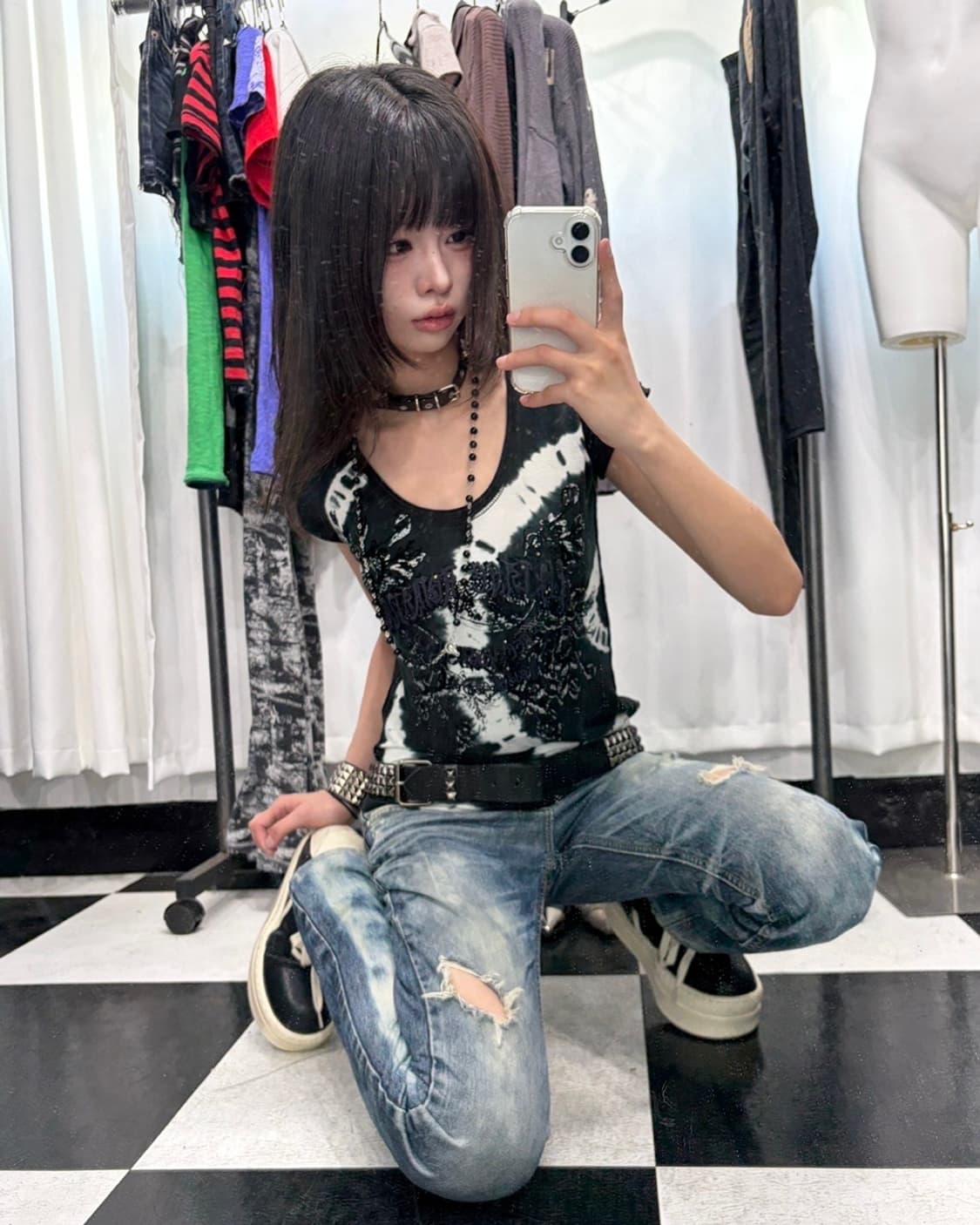 🎸블랙 & 화이트 디테일 티셔츠🎸 상품이미지2