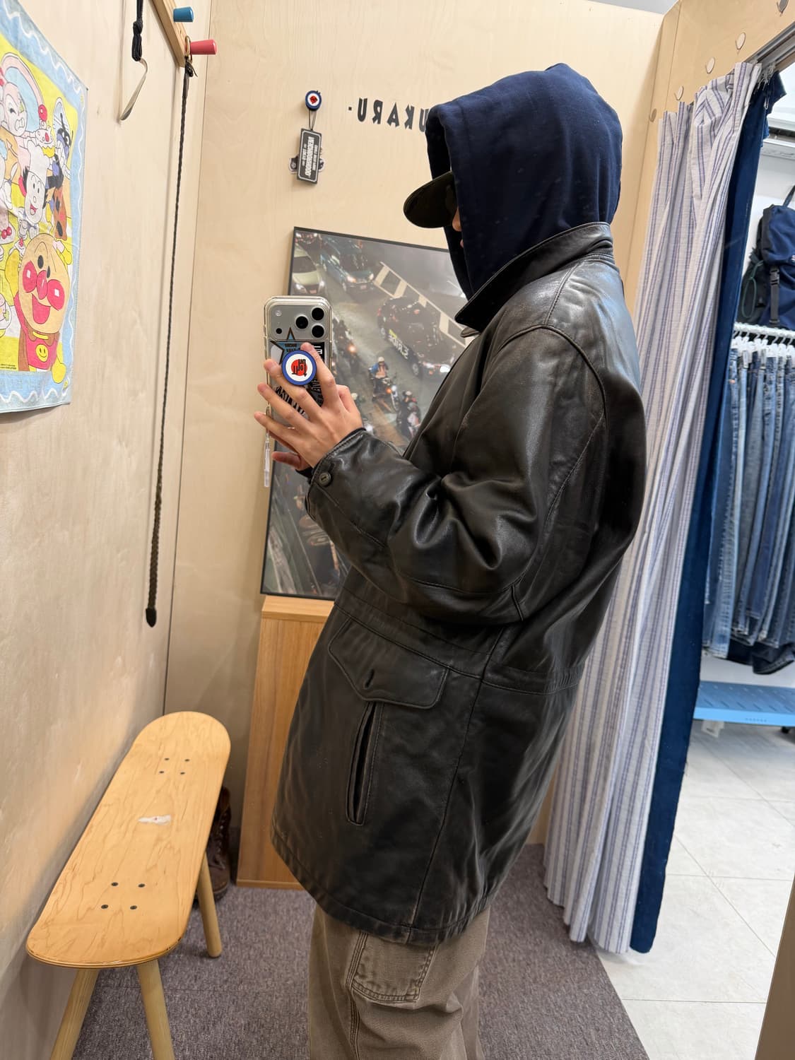 Vtg leather car coat 상품이미지10