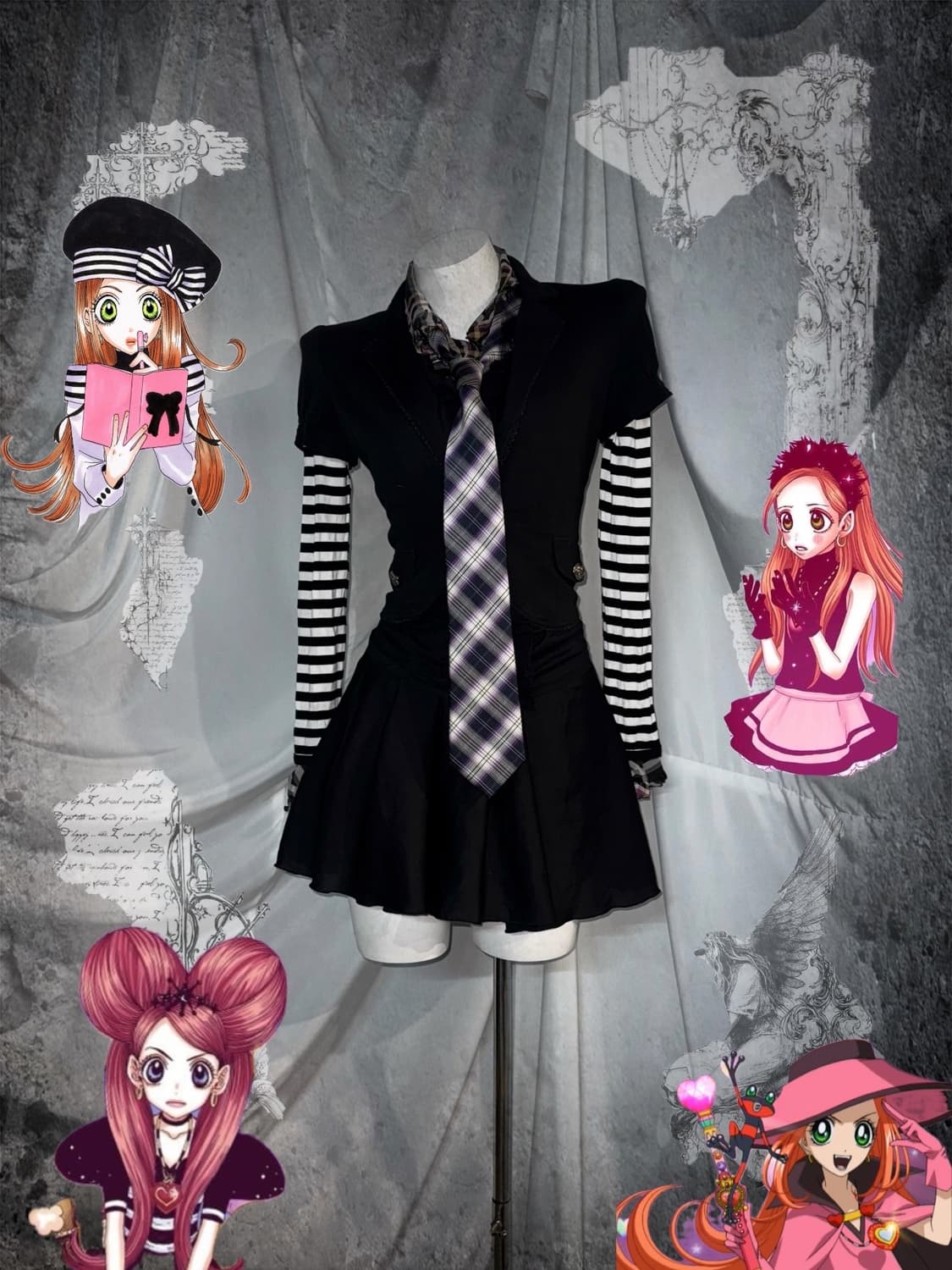 슈가슈가룬 쇼콜라깔 데일리 키치 무채색 코디세트 상품이미지1