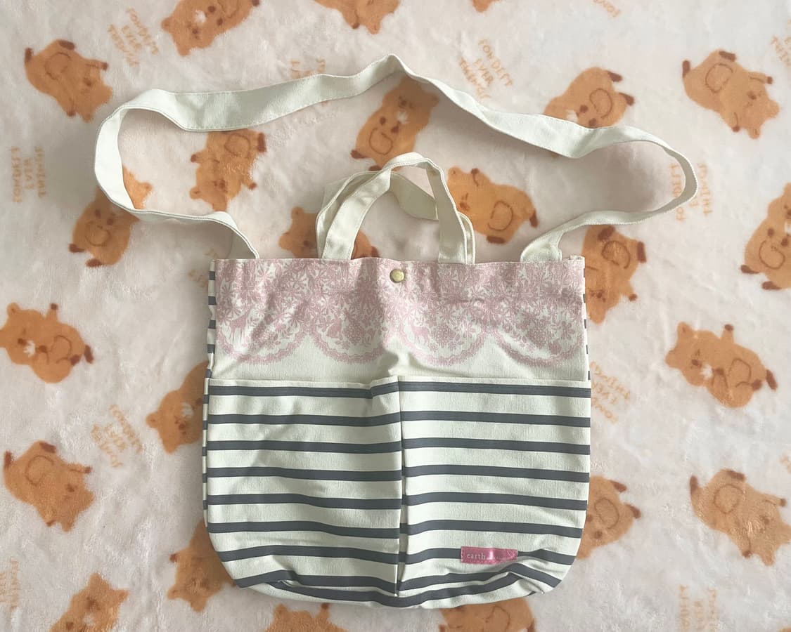 모리걸 빈티지 어스뮤직 캔버스 크로스백 🌸🤍 상품이미지1