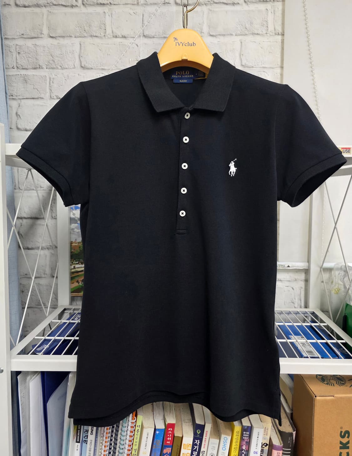 폴로랄프로렌 여성 반팔티 S~M 슬림핏 블랙 포니 카라 폴로셔츠 WM44 상품이미지1