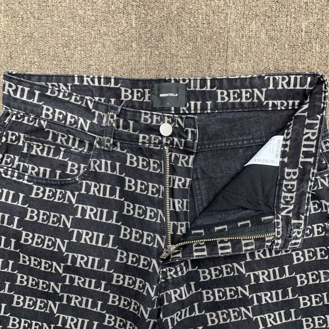 [33] 빈트릴 로고패턴 와이드핏 데님팬츠 상품이미지4