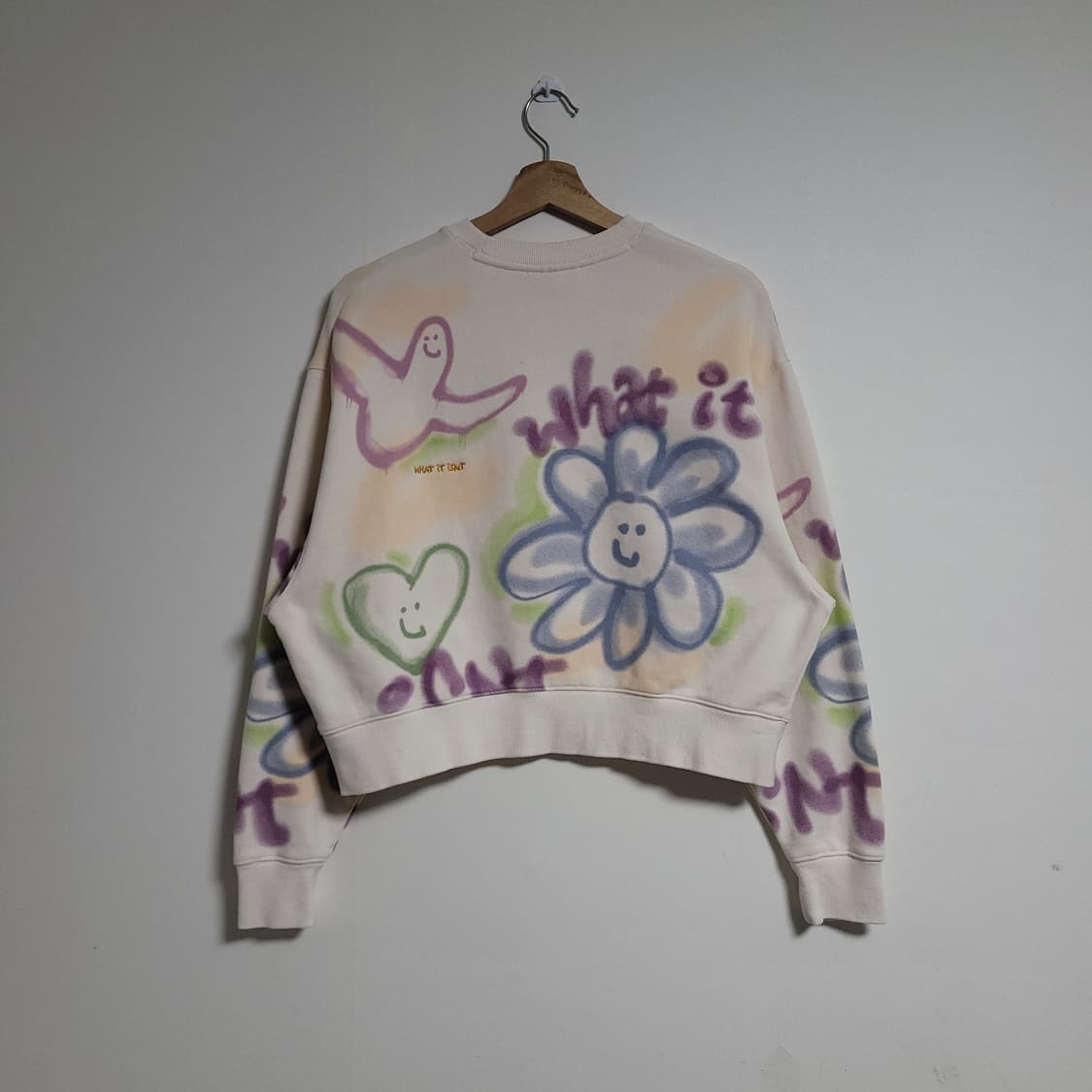 (F) 마크 곤잘레스 맨투맨 페인팅 티셔츠 크롭 상품이미지5