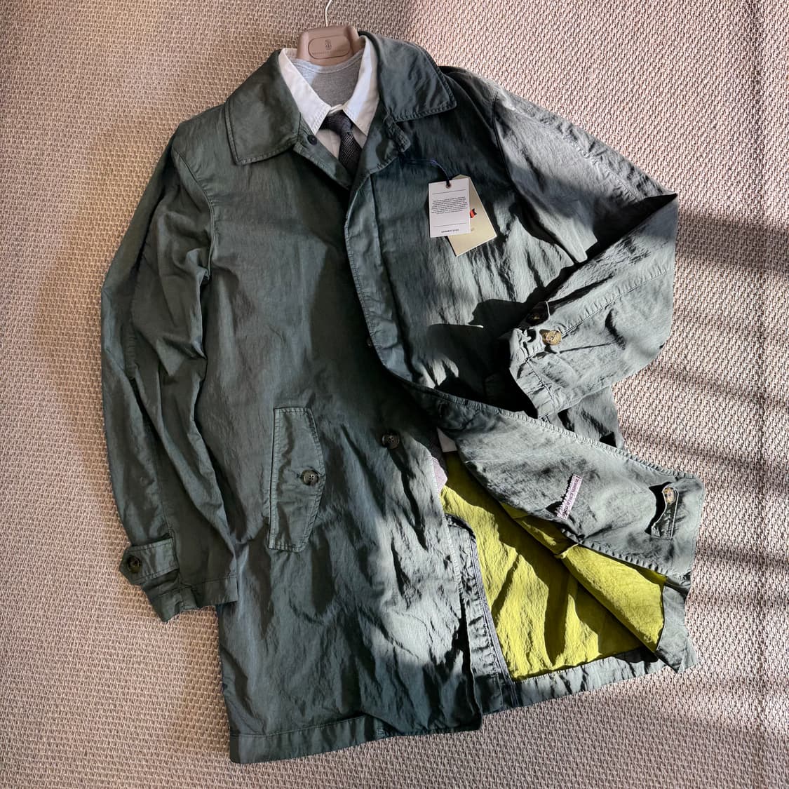 Baracuta 바라쿠타 경량 테크원단 방수 방풍 필드 코트 베이지그레이 상품이미지2