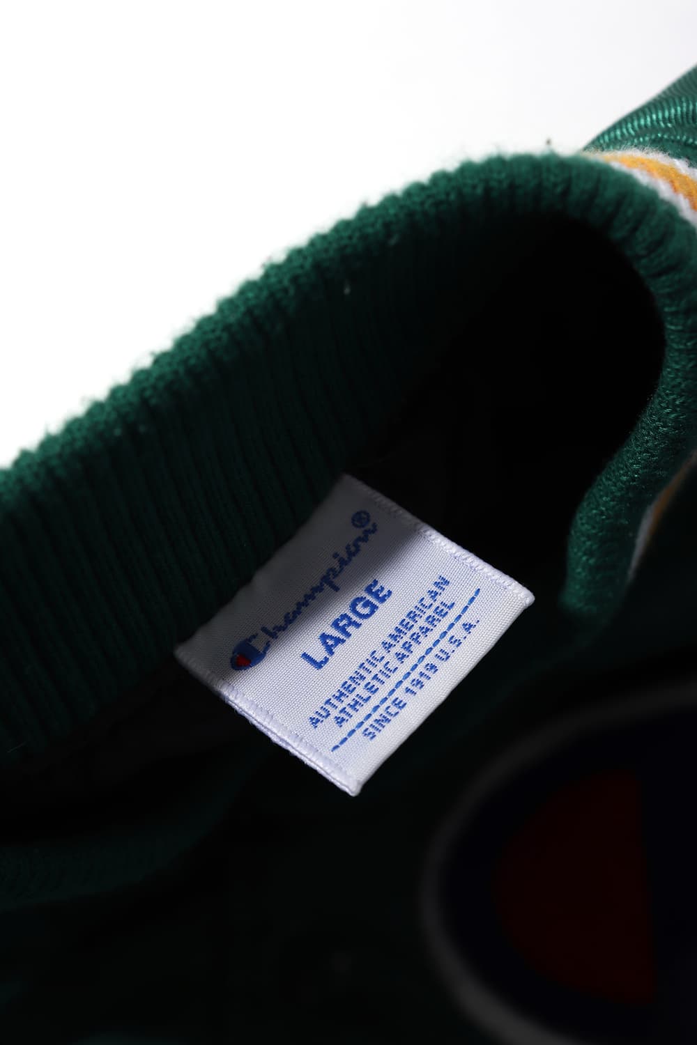 CHAMPION 헤리티지 그린 사틴 바시티 점퍼 size L 상품이미지3