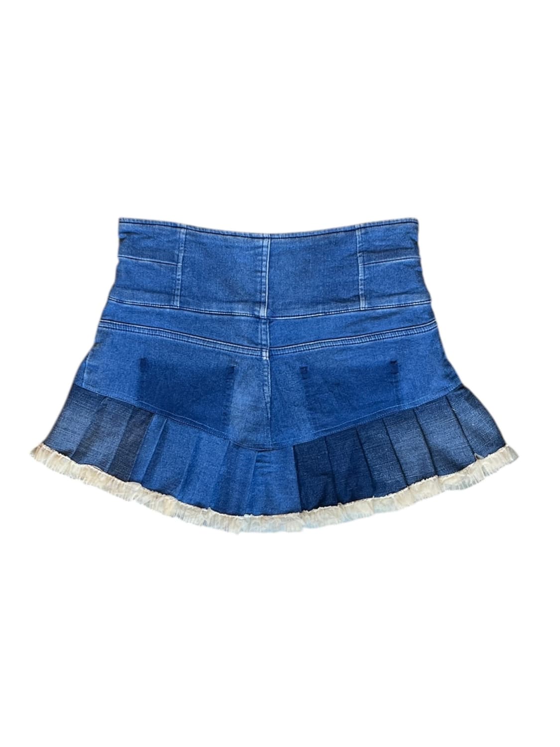 JPN 리워크 데님 버튼포인트 플리츠 미니스커트 OS 상품이미지2