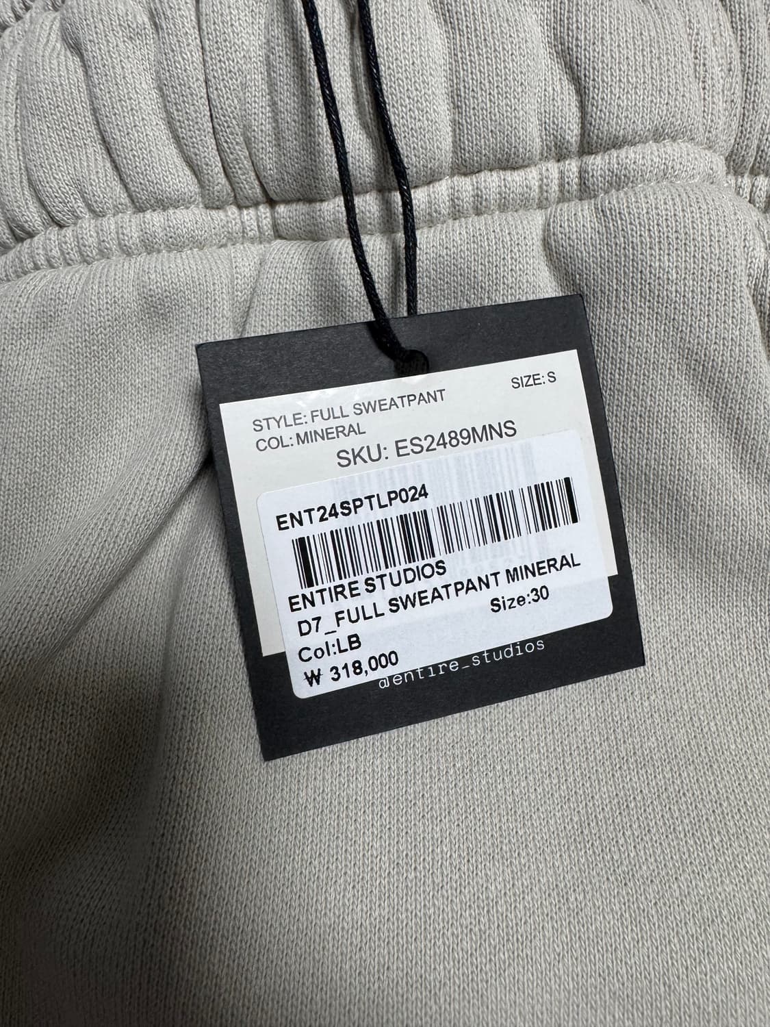 [S] 엔타이어스튜디오 풀 스웻팬츠 스웨트팬츠 미네랄 상품이미지5