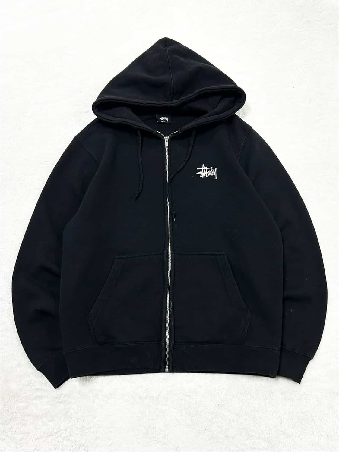 스투시 빅로고 블랙 후드집업 상품이미지5