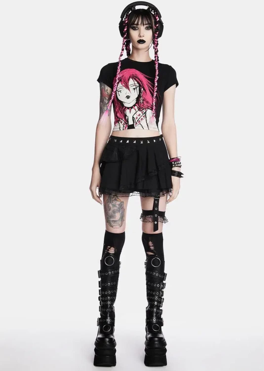 돌스킬 window 펑크 고딕 고스 펑크 티셔츠 S 상품이미지2