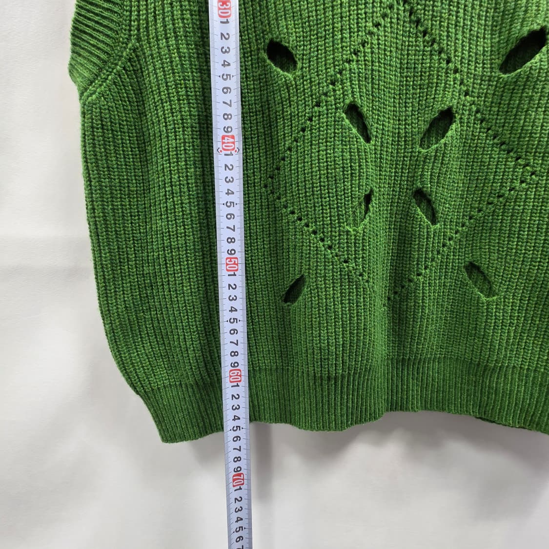 0066 [moonsun]문선 램스울 펀칭 니트 조끼 공용 F 상품이미지3