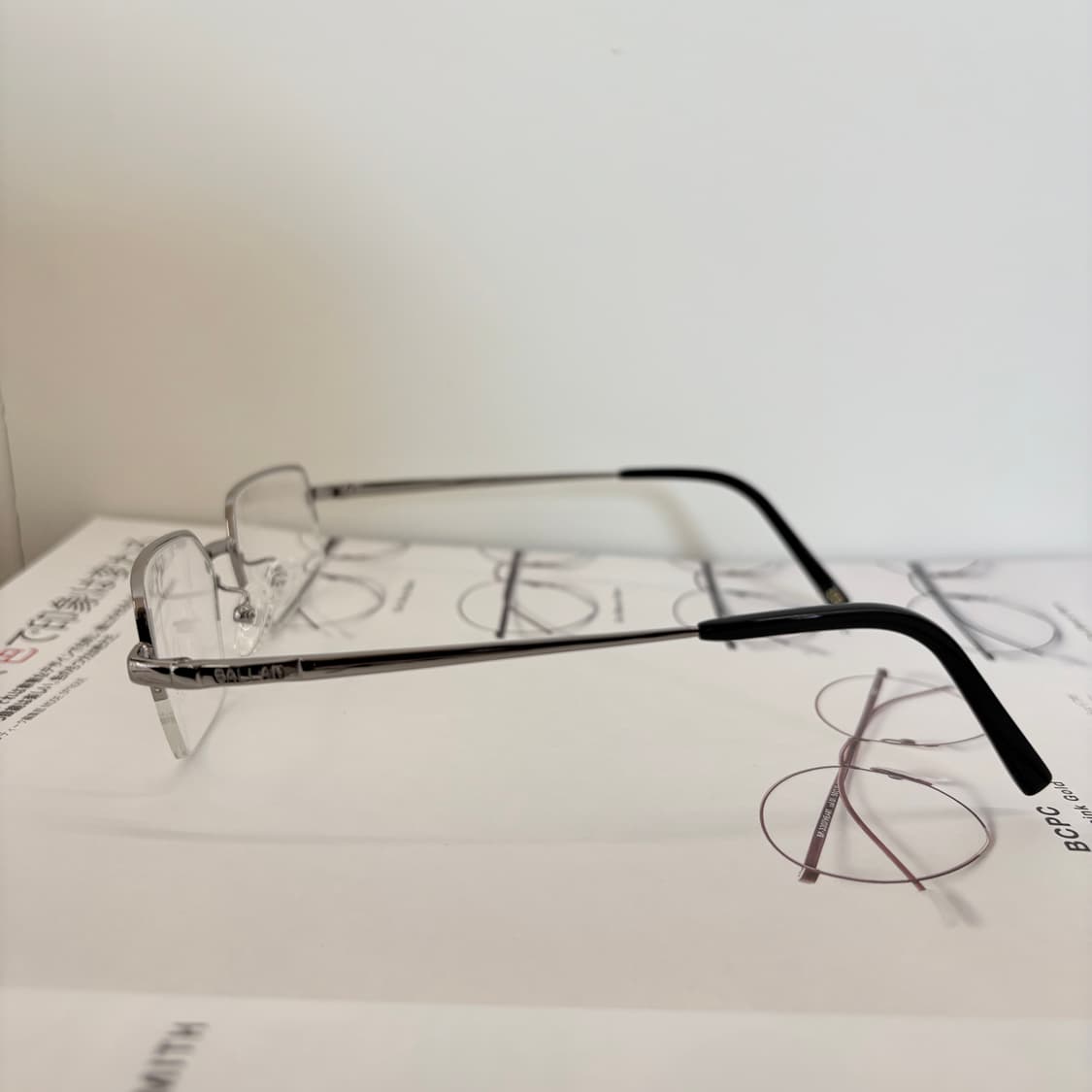 GALLAN 실버 반무테 빈티지 안경 상품이미지3