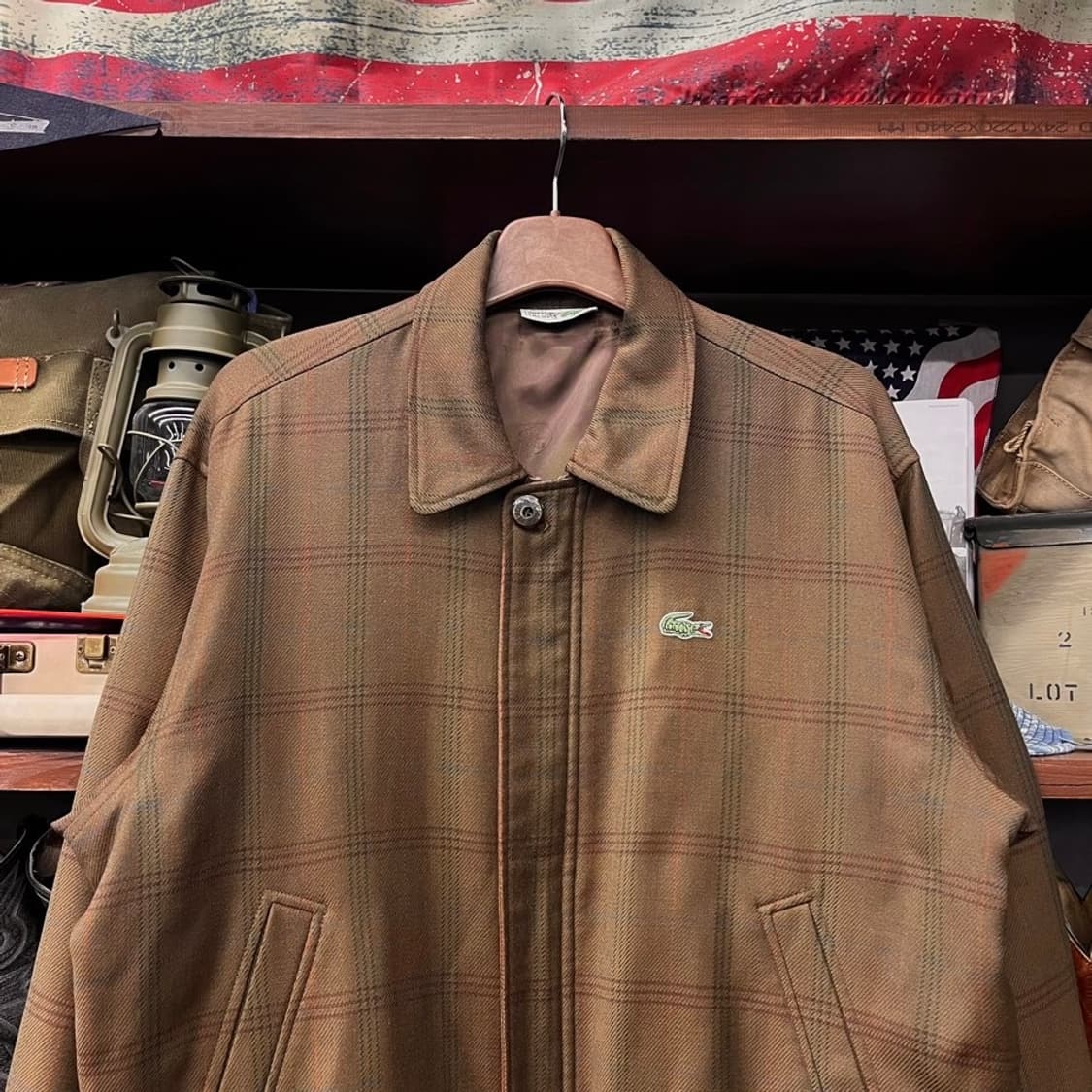 90s 라코스테 체크 패턴 블루종 자켓 스윙탑 바라쿠타 N471 상품이미지3