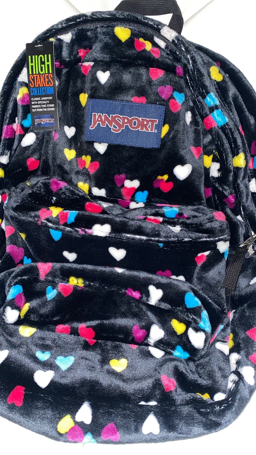 새상품** 잔스포츠 하트 백팩 🖤 벨루어 벨벳 모리걸 긱시크 도트 상품이미지2
