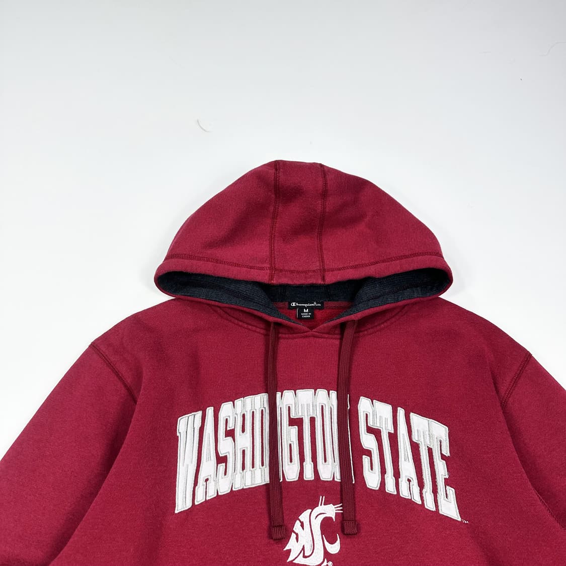 챔피온 빈티지 올드스쿨 워싱턴 칼리지 후드티 버건디 M 상품이미지2