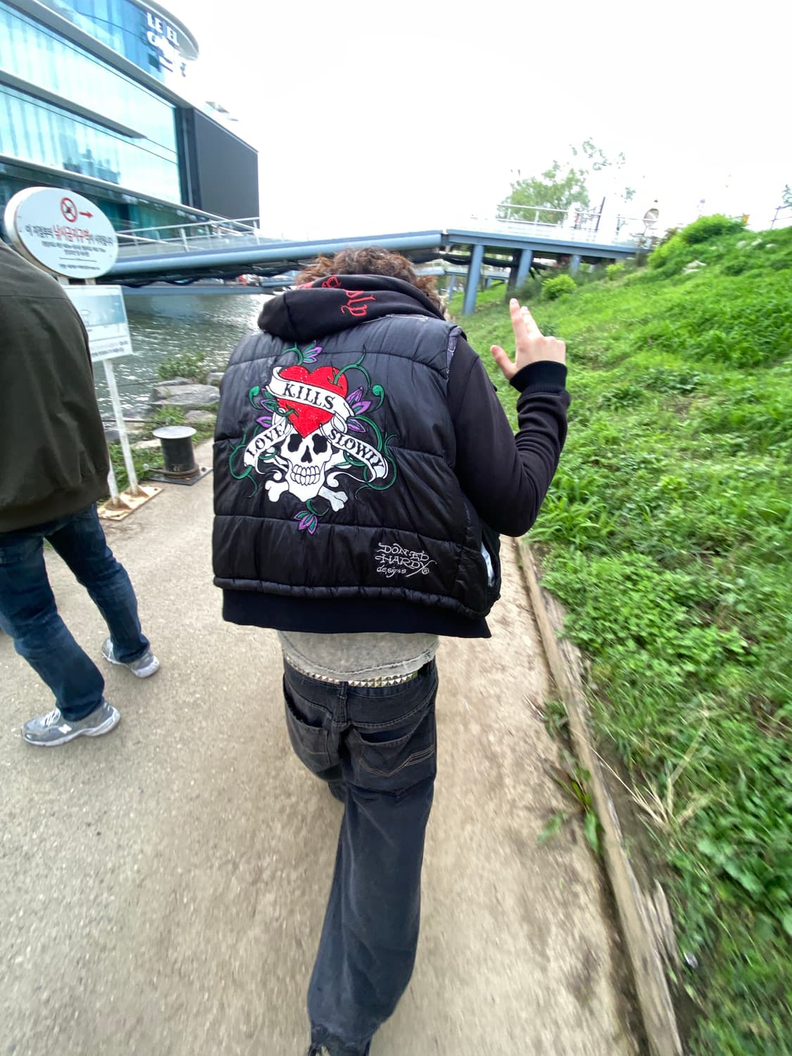 에드하디 자수 크롭 패딩 L 상품이미지2