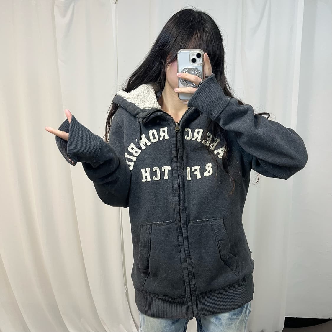 Abercrombie  Sherpa Hoodie Zip-up 상품이미지2
