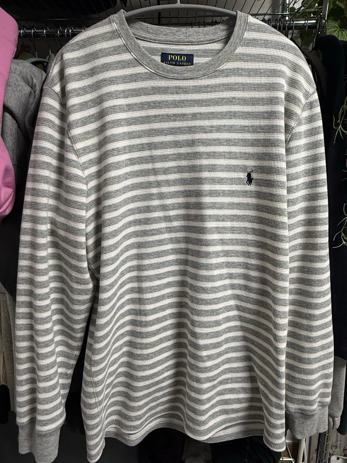 코르티스 엄성현 폴로랄프로렌 스트라이프 와플티 L 상품이미지2