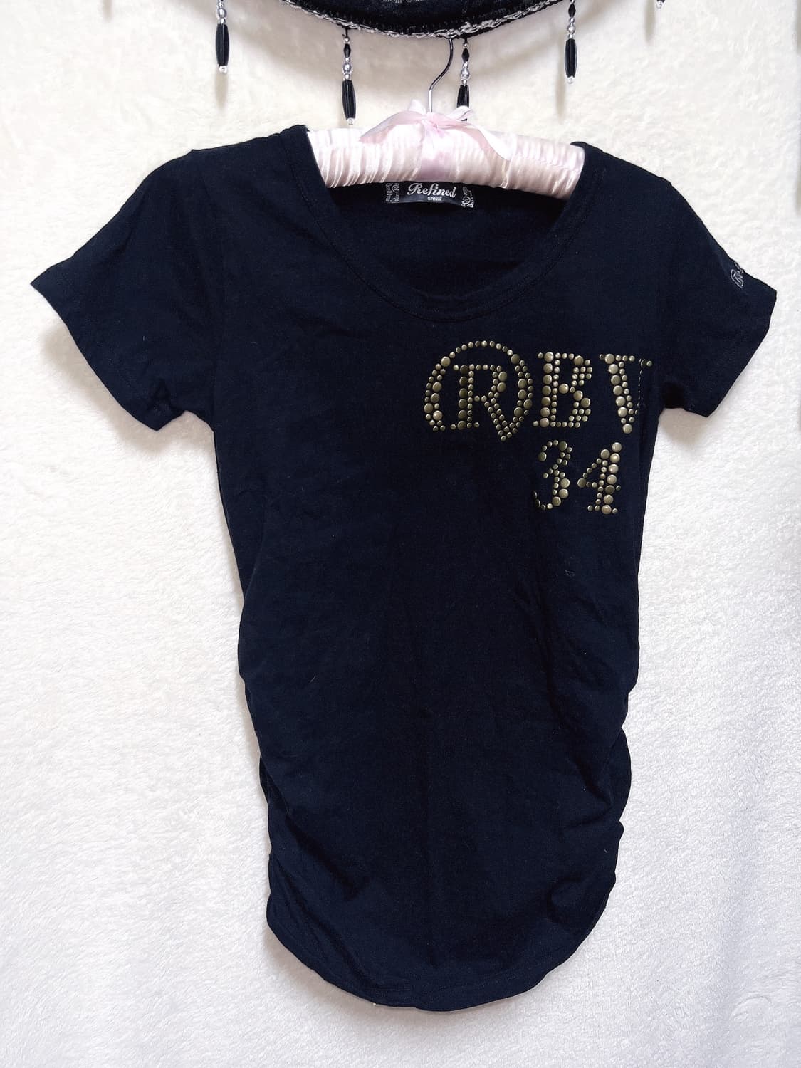 y2k 와투케 고스펑크 오네갸루 00s 다이아깔 셔링 반팔탑 섹시 핀터 상품이미지7