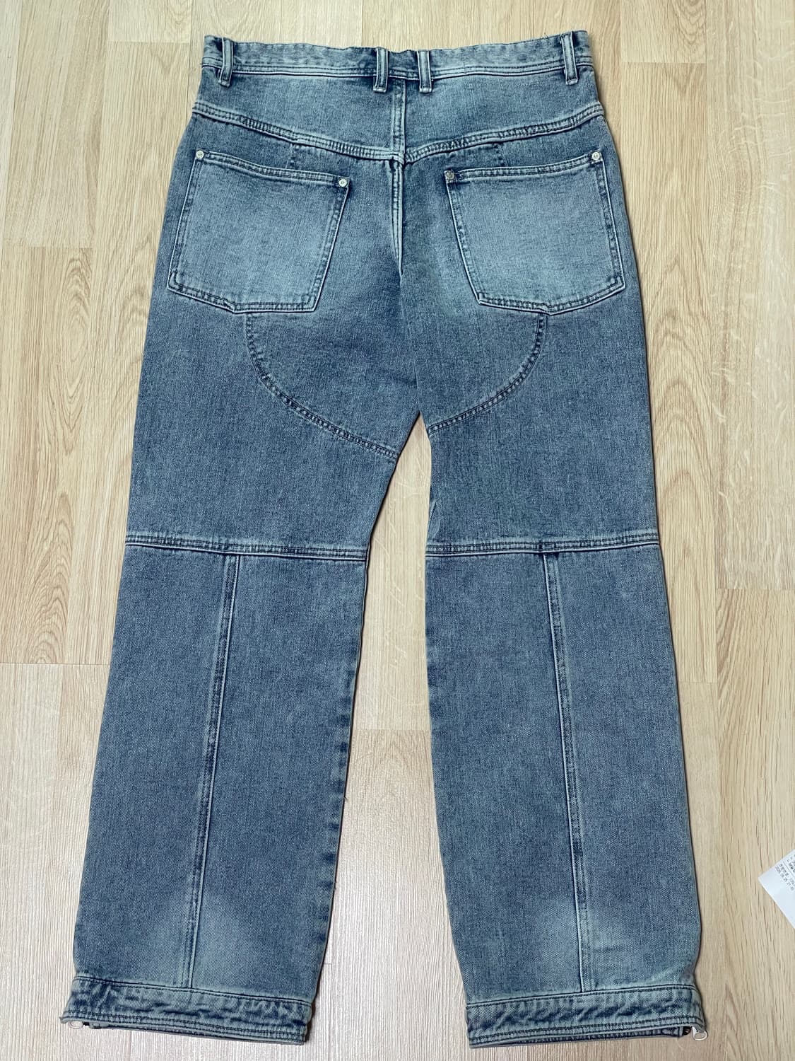 앤더슨벨 워시드 블루 지퍼 와이드 레그 진 33size 상품이미지2