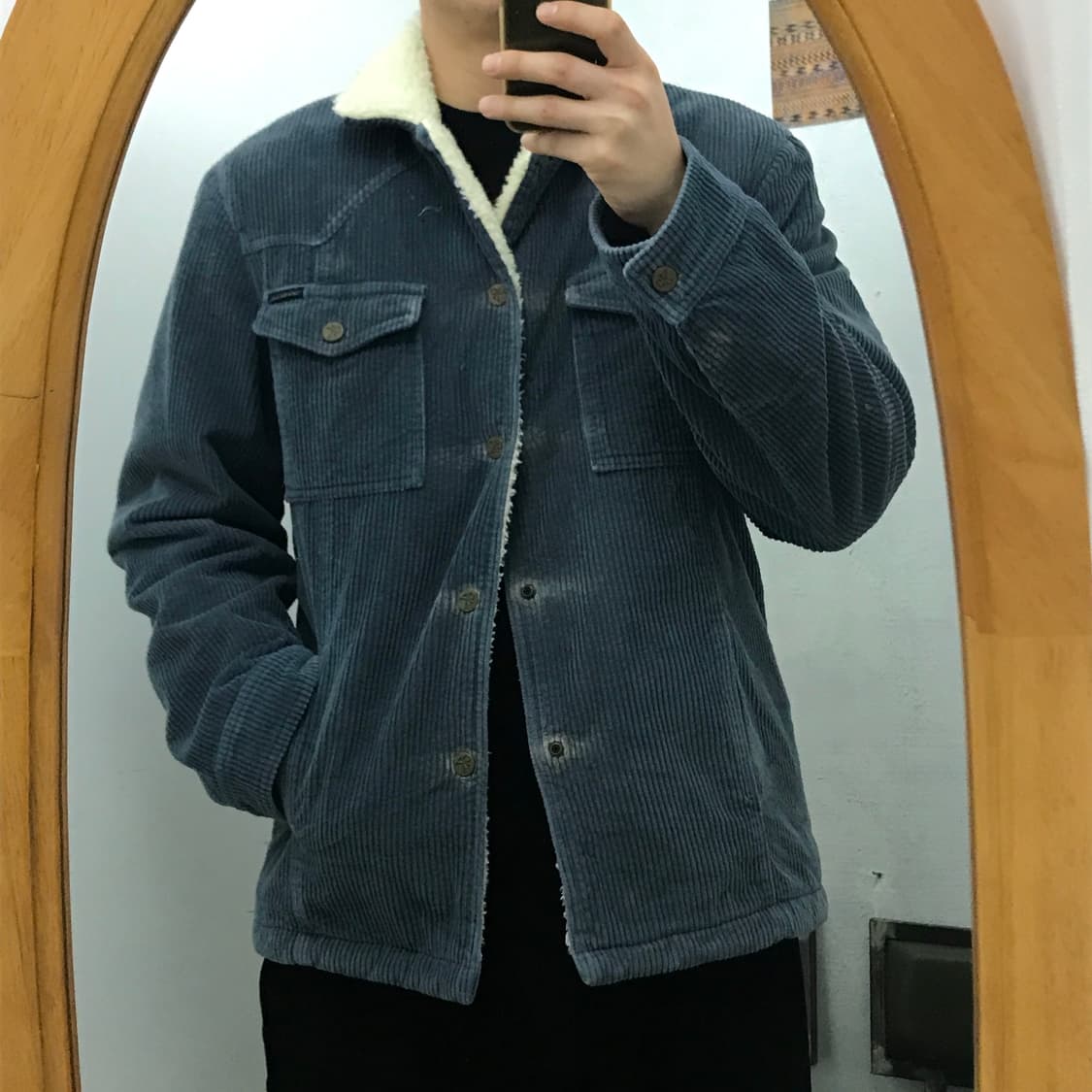 Ck 캘빈클라인 인디블루 코듀로이 양털 셰르파 자켓 남성 105 사이즈  상품이미지7