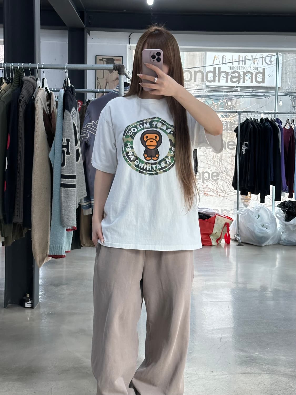 베이프 퍼스트카모 마일로 비지웍스 반팔티 상품이미지3