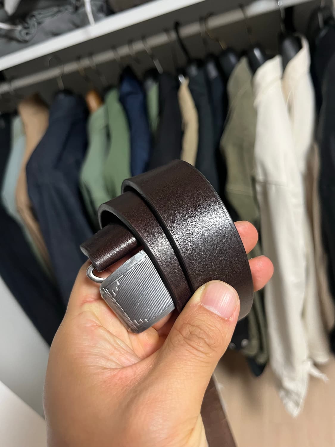 피그벨 히콕 벨트 (오딤 다크브라운 가죽) 실버 저렴하게 판매 상품이미지4