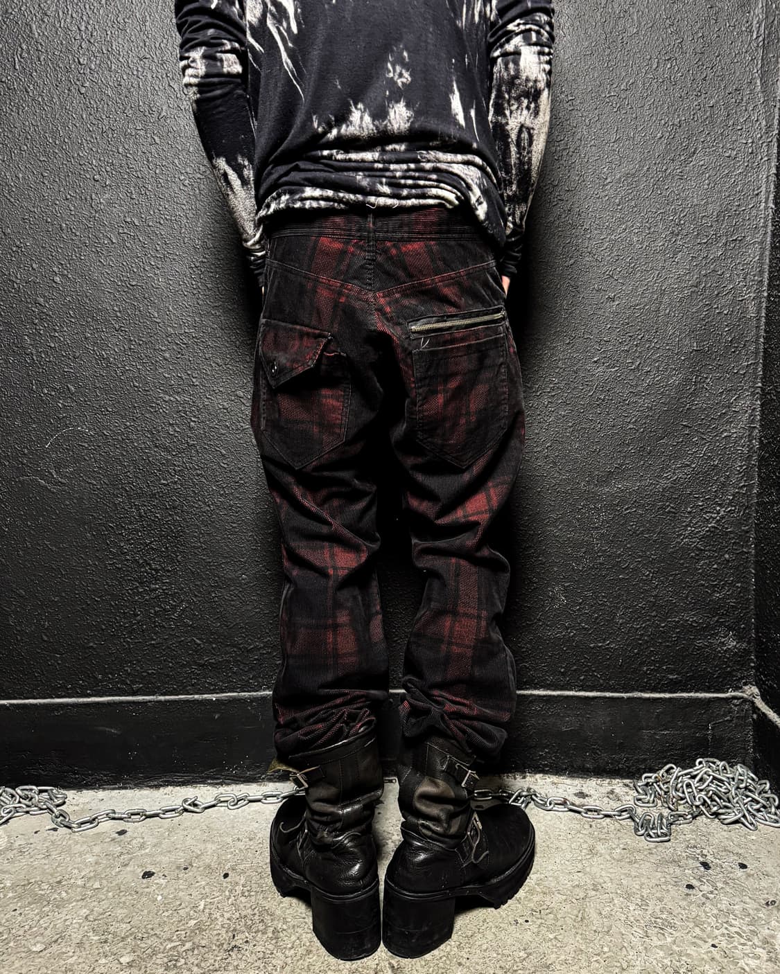 Red Tartan Zip Detail Pants 상품이미지4