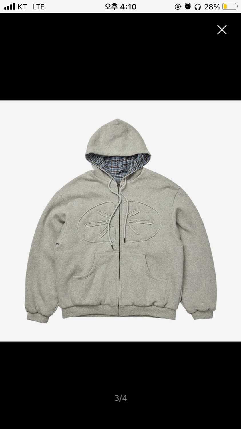 [L]ERTR 리버시블 후드 집업(체크 블루) 상품이미지2