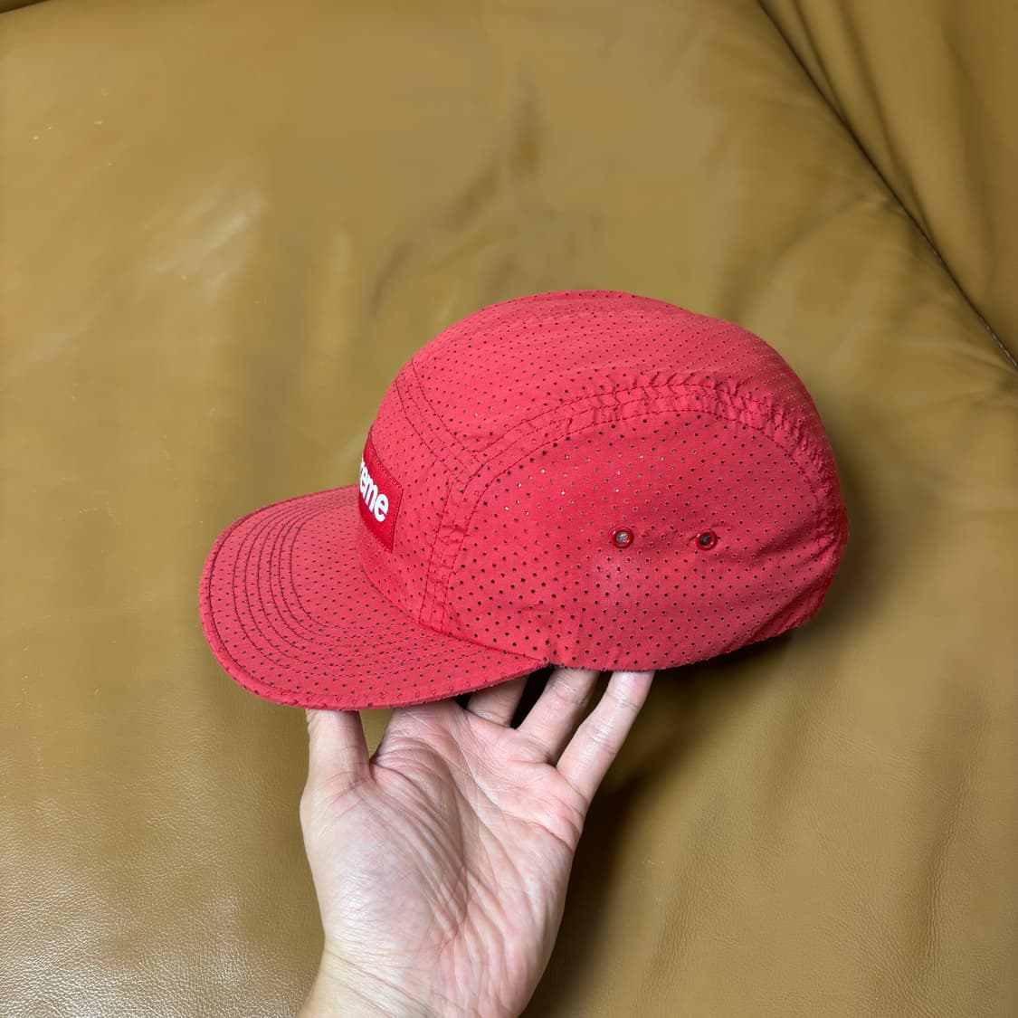 Supreme 슈프림 펀치드 레드 캠프캡 모자 (Punched Red) 상품이미지4