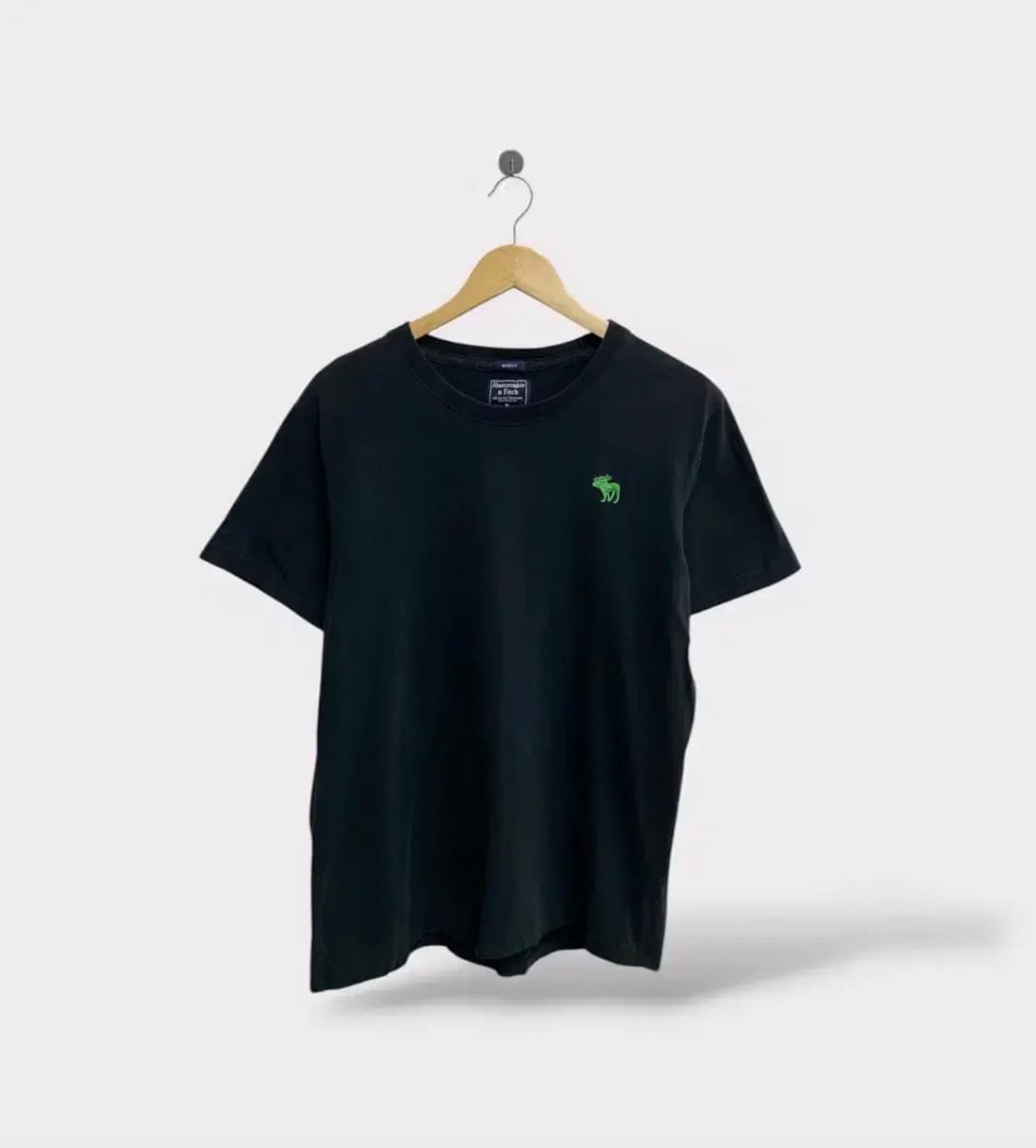 아베크롬비 A&F 녹색 무스 로고 반팔 티셔츠 XL 상품이미지1