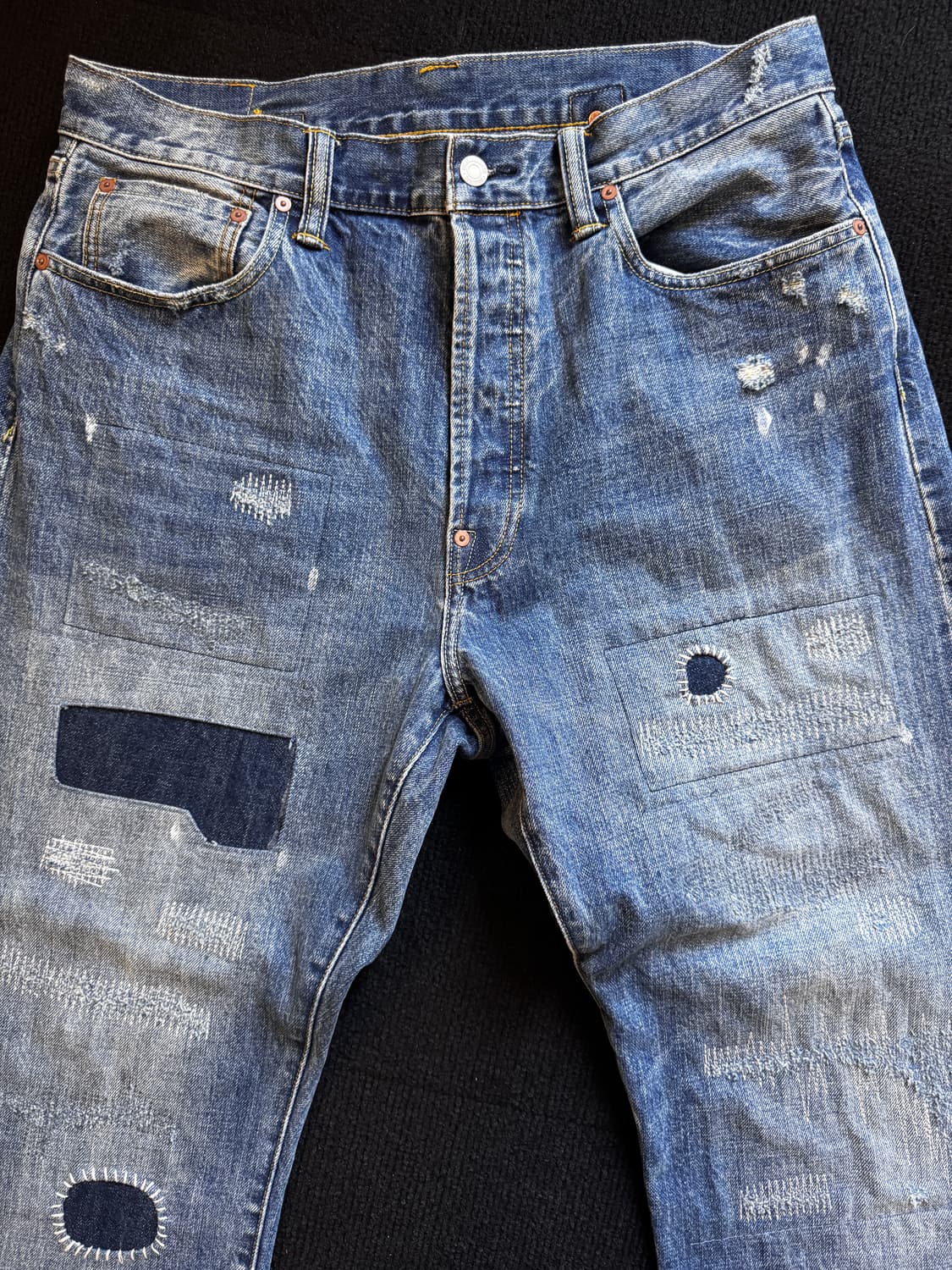 [L] 아웃스탠딩 리페어 셀비지 데님 팬츠 상품이미지3