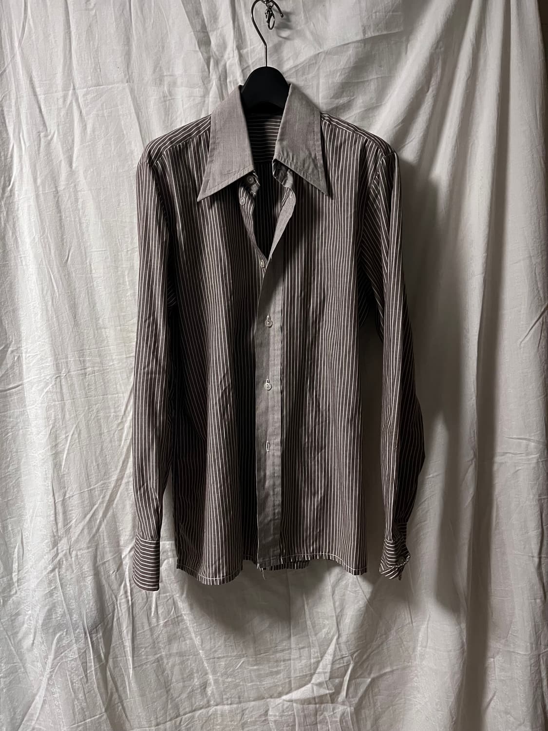 Vintage Stripe Wide Collar Shirt 상품이미지1