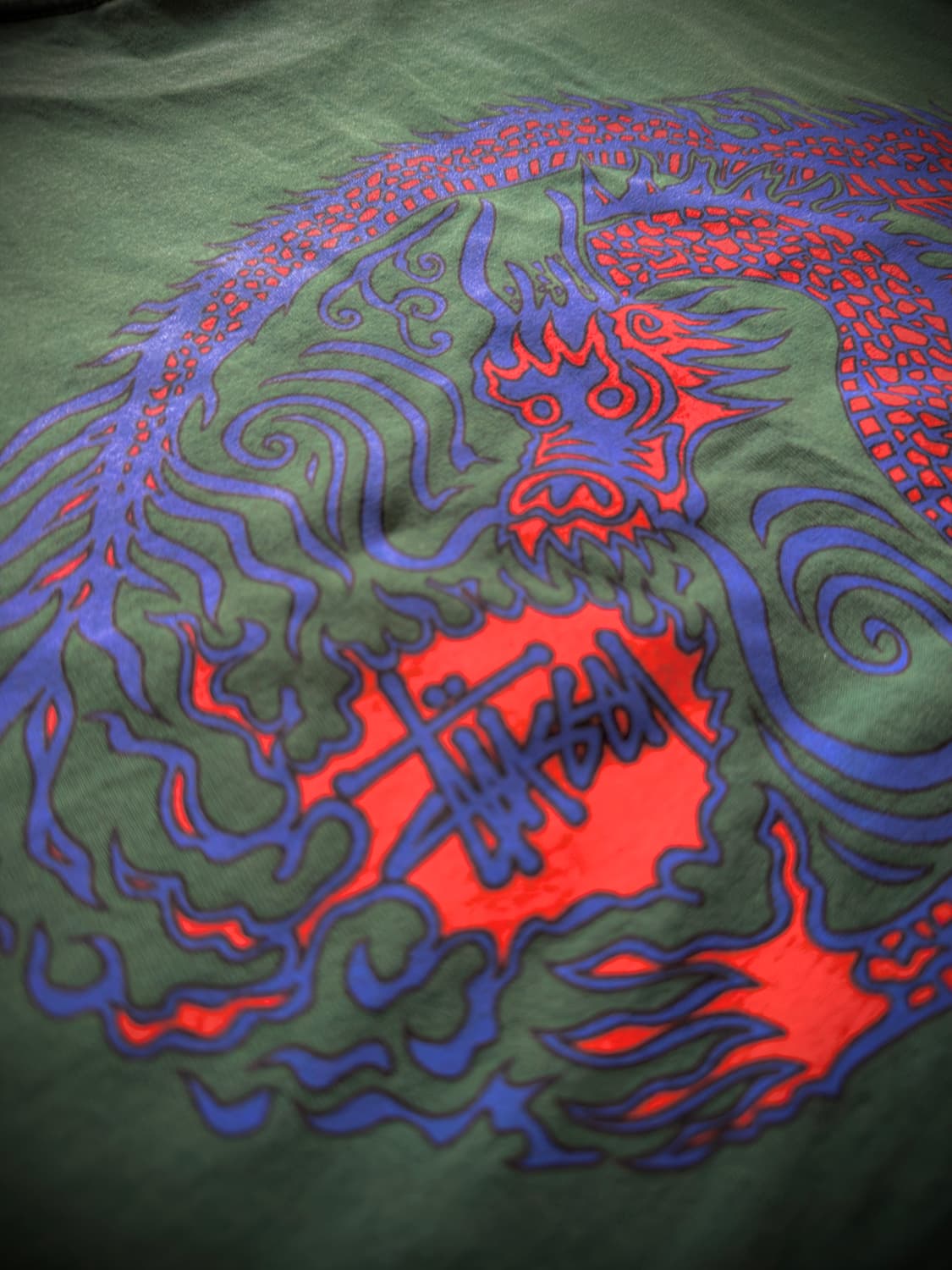 Stussy 모자이크 드래곤 피그먼트 다잉 티셔츠 상품이미지8