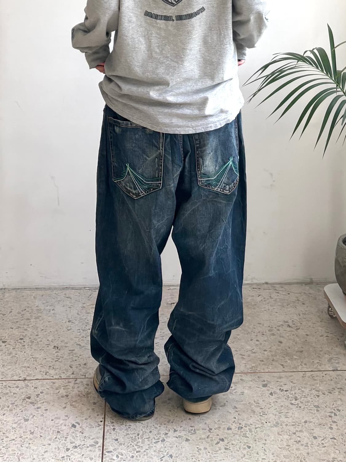 90’s 빈티지 자수 힙합팬츠 상품이미지2